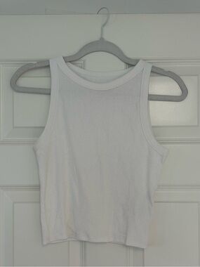 Hollister White Ribbed Tank Top